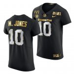 Men's Alabama Crimson Tide #10 Mac Jones 3X CFP National Championship Black Golden Limited NCAA College Football Jersey 2403WHST3